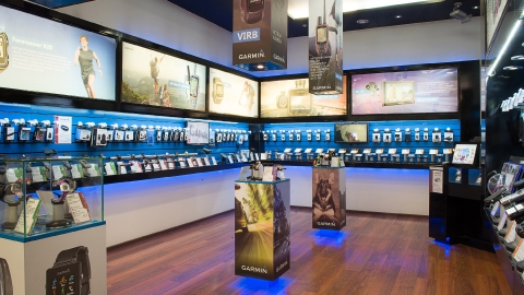 Дизайн POS-материалов для оформления фирменных магазинов Garmin